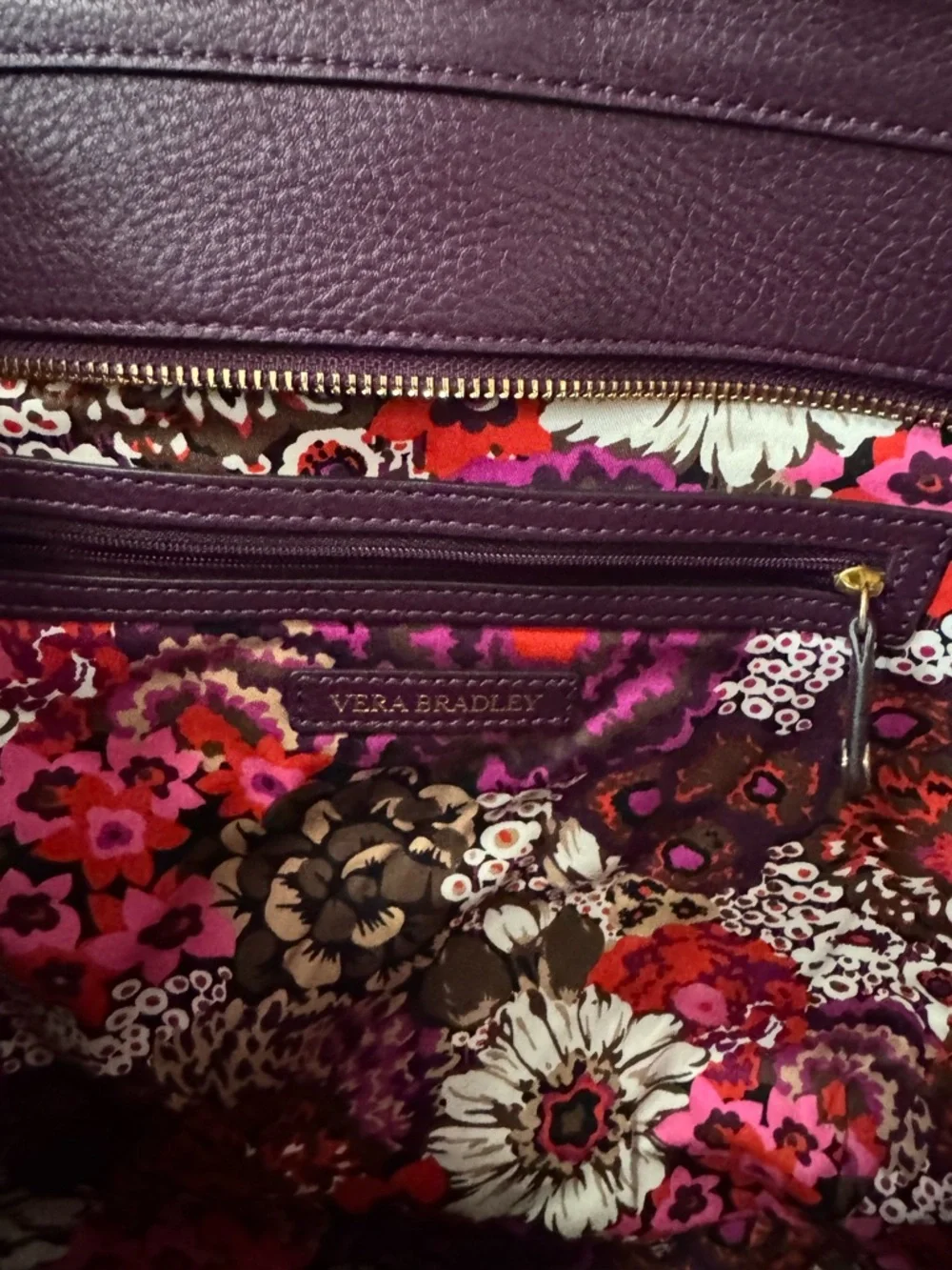 Vera Bradley Quilted Tote in Plum